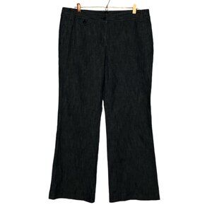 Talbots Size 16 Black Gray Denim Signature Flare Trouser‎ Dressy Jeans Stretch